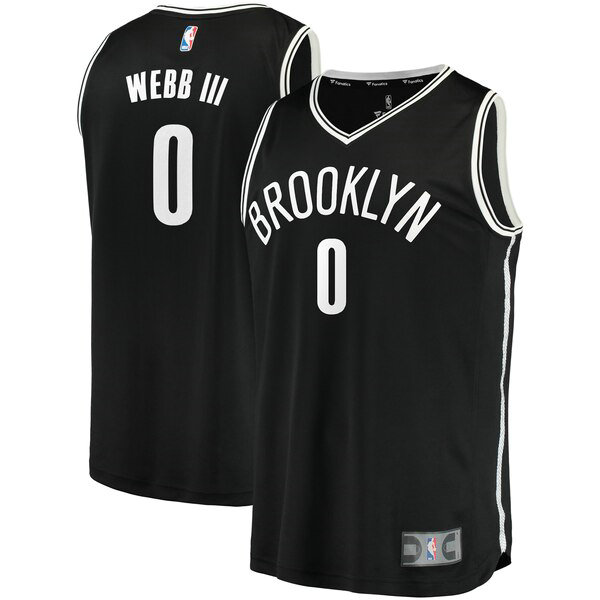 Maillot Brooklyn Nets Homme James Webb III 0 2019 Noir