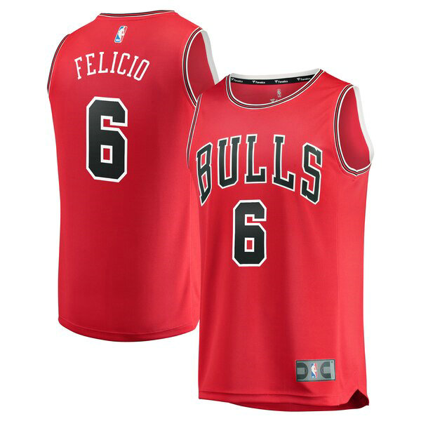 Maillot Chicago Bulls Homme Cristiano Felicio 6 2019 Rouge