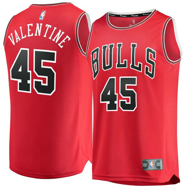 Maillot Chicago Bulls Homme Denzel Valentine 45 2019 Rouge