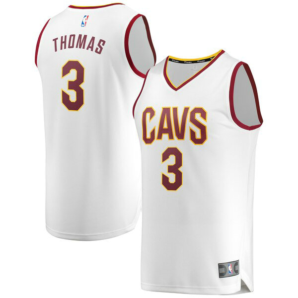 Maillot Cleveland Cavaliers Homme ConIsaiah Thomas 3 2019 Blanc