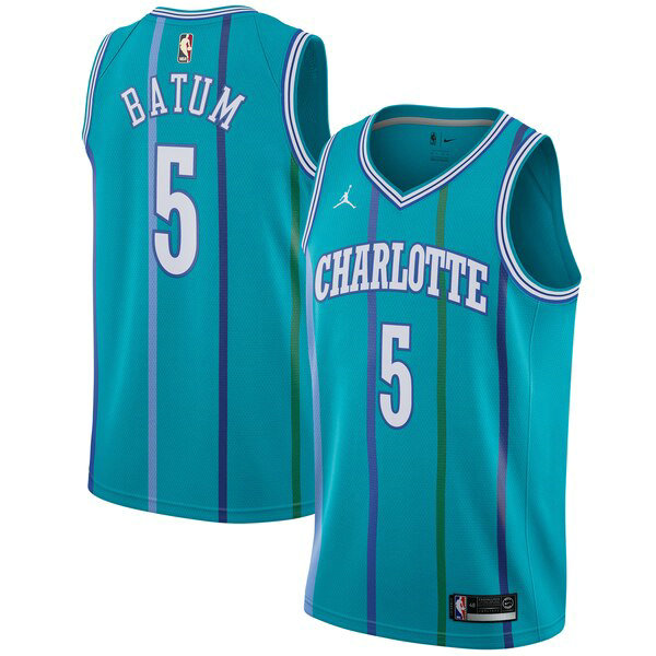 Maillot Charlotte Hornets Homme Nicolas Batum 5 adidas 2019-2020 Bleu