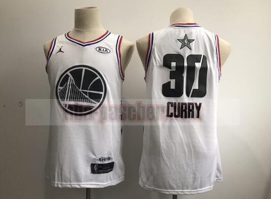 Maillot All Star Homme Warriors Stephen Curry 30 Swingman 2019 Blanc