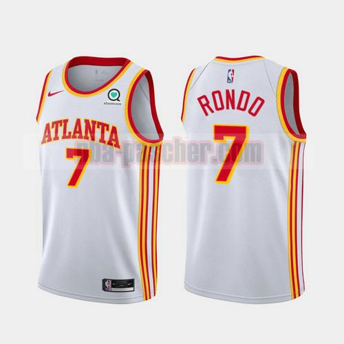 Maillot Atlanta Hawks Homme Rajon Rondo 7 2020-21 Association Blanc