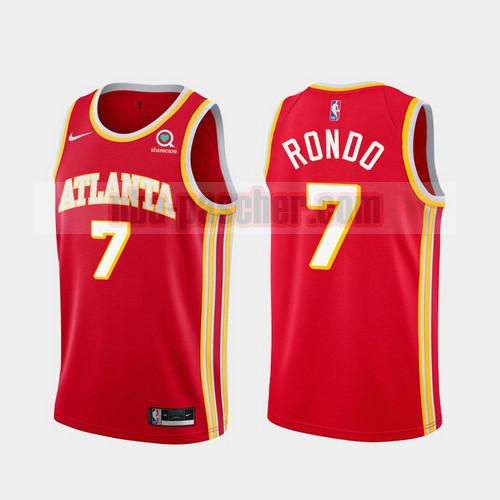 Maillot Atlanta Hawks Homme Rajon Rondo 7 2020-21 Icon-edition Rouge