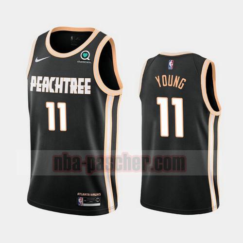 Maillot Atlanta Hawks Homme Trae Young 11 Peachtree Ville Noir