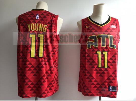 Maillot Atlanta Hawks Homme Trae Young Throwback 11 Basketball Rouge