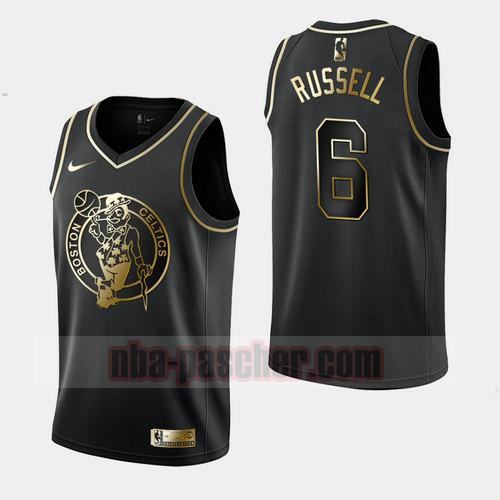 Maillot Boston Celtics Homme Bill Russell 6 Golden Edition Noir
