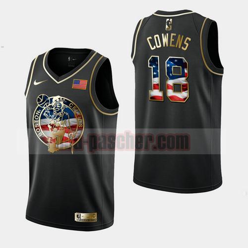 Maillot Boston Celtics Homme David Cowens 18 Independence Day Golden Edition Noir