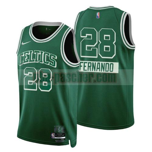 Maillot Boston Celtics Homme FERNANDO 28 Édition de la ville 2022 Édition 75e anniversaire Vert
