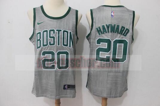 Maillot Boston Celtics Homme Gordon Hayward 20 Basketball gris