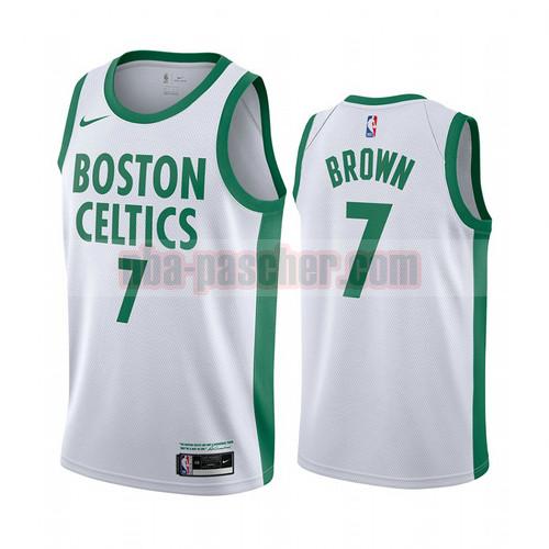 Maillot Boston Celtics Homme Jaylen Brown 7 Édition City 2020-21 Blanc