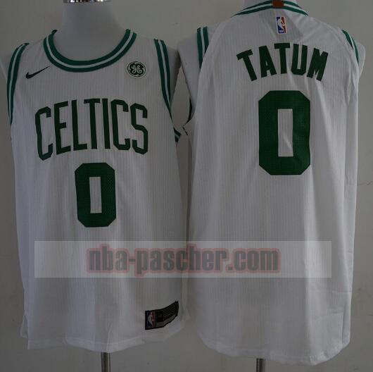 Maillot Boston Celtics Homme Jayson Tatum 0 Basketball Blanc