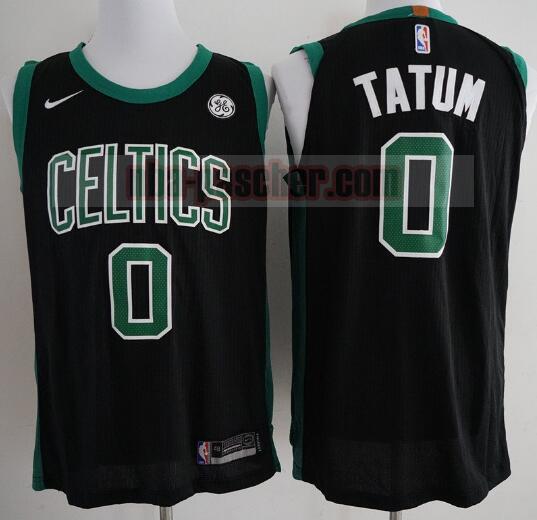 Maillot Boston Celtics Homme Jayson Tatum 0 Basketball Noir