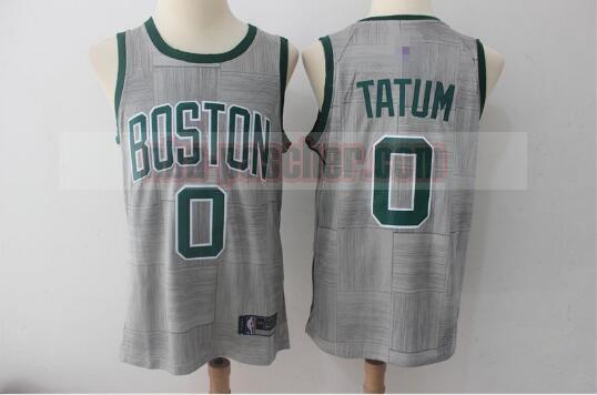 Maillot Boston Celtics Homme Jayson Tatum 0 Basketball gris
