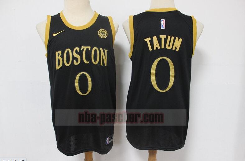 Maillot Boston Celtics Homme Jayson Tatum 0 Joueur Noir