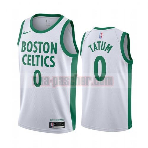 Maillot Boston Celtics Homme Jayson Tatum 0 Édition City 2020-21 Blanc