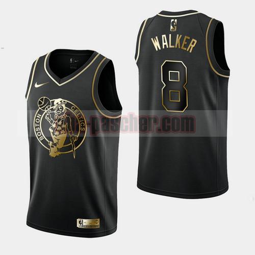 Maillot Boston Celtics Homme Kemba Walker 8 Golden Edition Noir