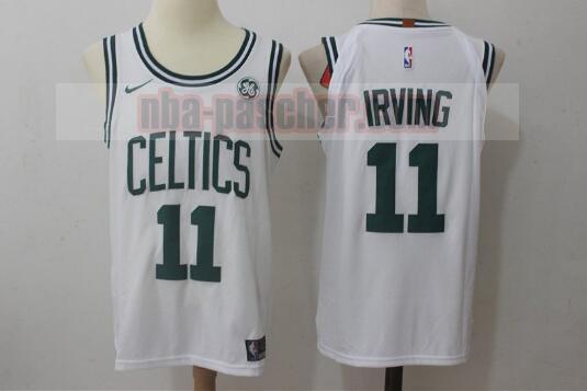 Maillot Boston Celtics Homme Kyrie Irving 11 Basketball Blanc