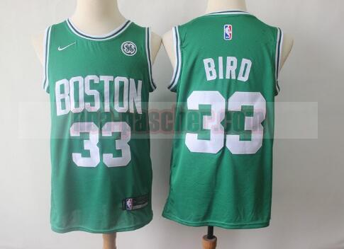 Maillot Boston Celtics Homme Larry Bird 33 Joueur Vert