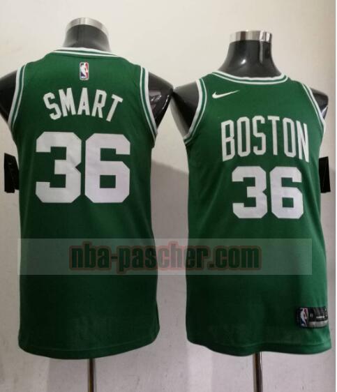 Maillot Boston Celtics Homme Marcus Smart 36 Basketball cousu Vert