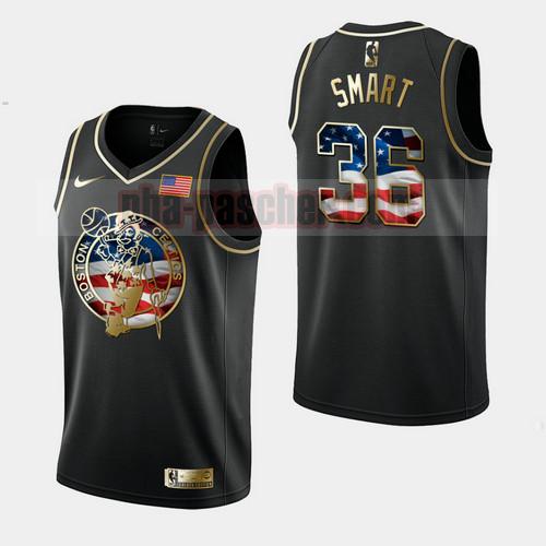 Maillot Boston Celtics Homme Marcus Smart 36 Independence Day Golden Edition Noir
