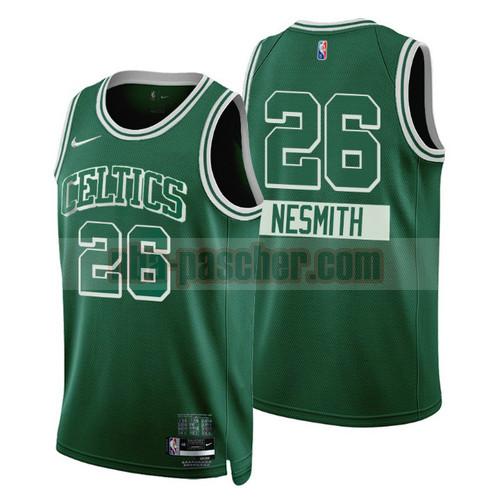 Maillot Boston Celtics Homme NESMITH 26 Édition de la ville 2022 Édition 75e anniversaire Vert