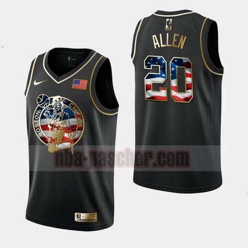 Maillot Boston Celtics Homme Ray Allen 20 Independence Day Golden Edition Noir