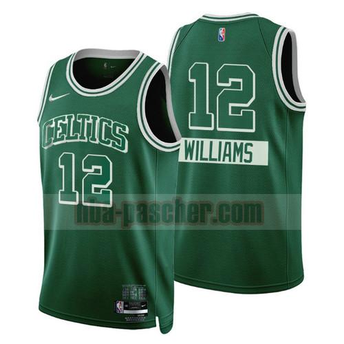 Maillot Boston Celtics Homme WILLIAMS 12 Édition de la ville 2022 Édition 75e anniversaire Vert