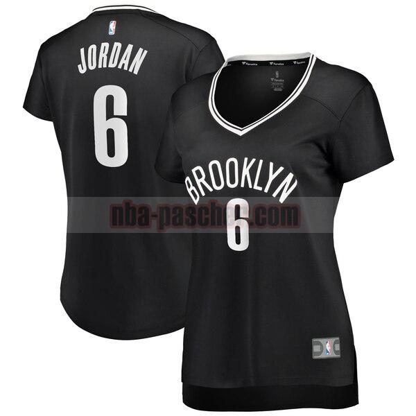 Maillot Brooklyn Nets Femme DeAndre Jordan 6 icon edition Noir