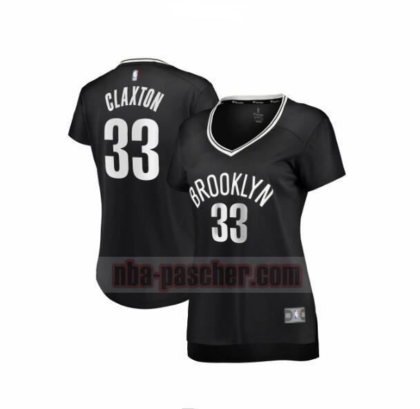Maillot Brooklyn Nets Femme Nicolas Claxton 33 icon edition Noir