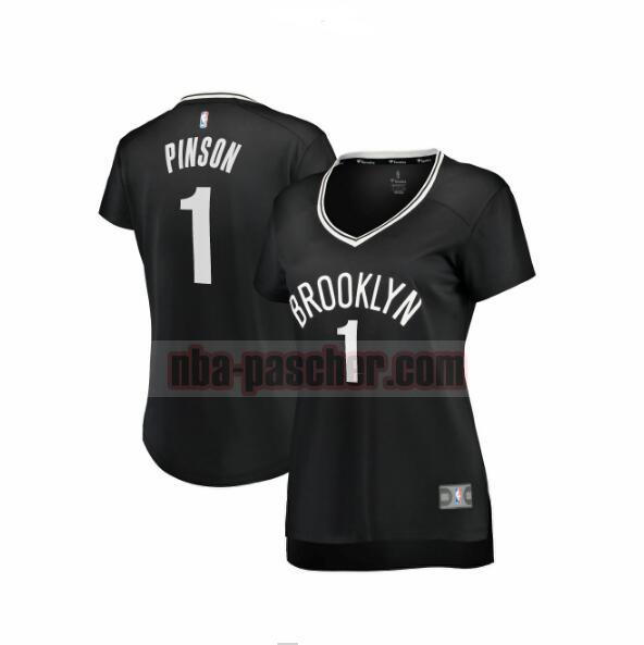 Maillot Brooklyn Nets Femme Theo Pinson 1 icon edition Noir