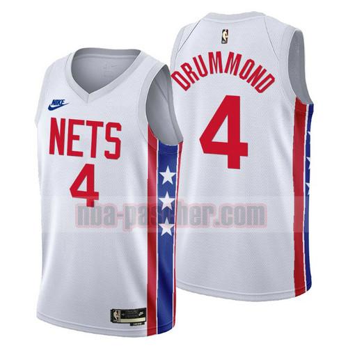 Maillot Brooklyn Nets Homme Andre Drummond 4 2022-2023 Classic Edition Blanc