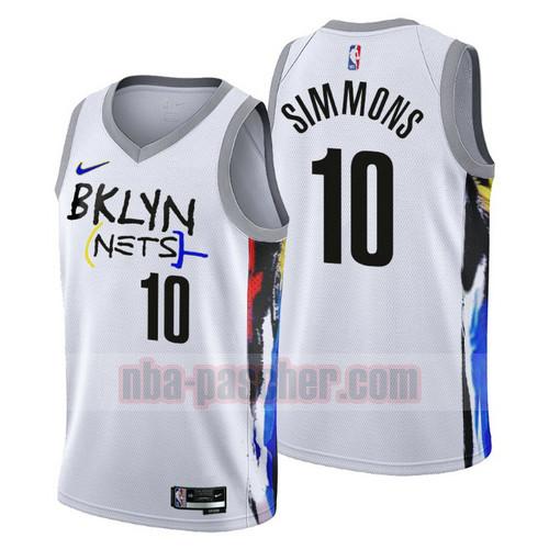 Maillot Brooklyn Nets Homme Ben Simmons 10 2022-2023 City Edition Blanc