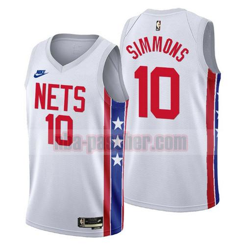 Maillot Brooklyn Nets Homme Ben Simmons 10 2022-2023 Classic Edition Blanc