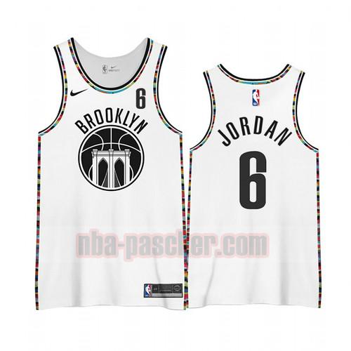 Maillot Brooklyn Nets Homme DeAndre Jordan 6 Édition City 2020-21 Blanc