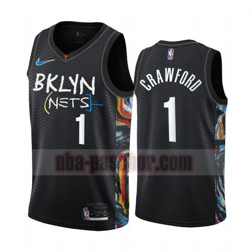Maillot Brooklyn Nets Homme Jamal Crawford 1 Édition City 2020-21 Noir