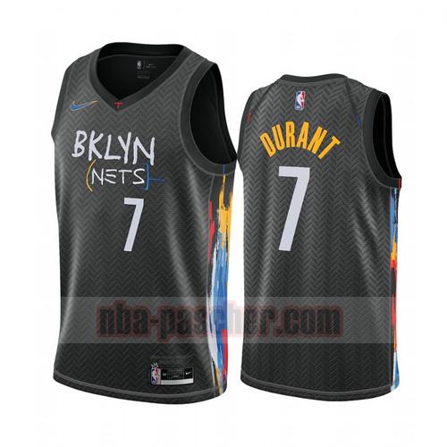 Maillot Brooklyn Nets Homme Kevin Durant 7 Édition City 2020-21 Noir