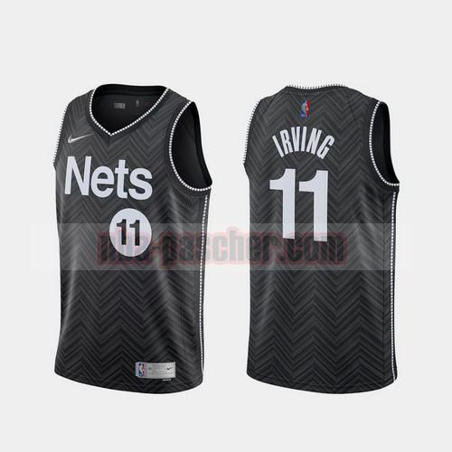 Maillot Brooklyn Nets Homme Kyrie Irving 11 2020-21 Earned Edition Noir