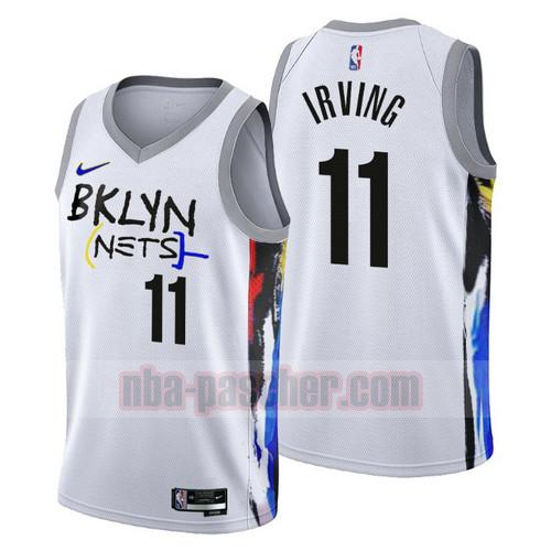 Maillot Brooklyn Nets Homme Kyrie Irving 11 2022-2023 City Edition Blanc
