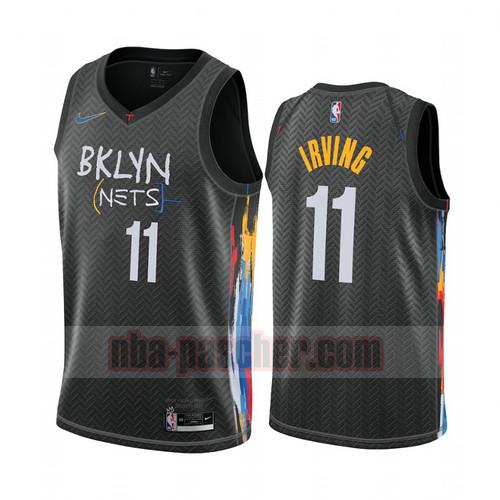 Maillot Brooklyn Nets Homme Kyrie Irving 11 Édition City 2020-21 Noir