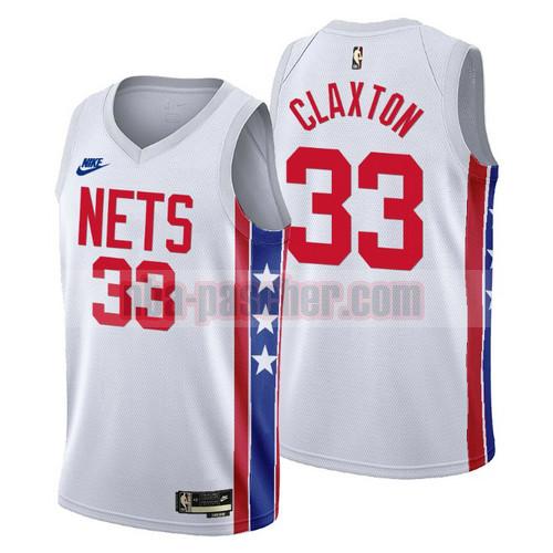 Maillot Brooklyn Nets Homme Nicolas Claxton 33 2022-2023 Classic Edition Blanc