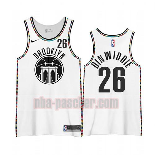 Maillot Brooklyn Nets Homme Spencer Dinwiddie 26 Édition City 2020-21 Blanc