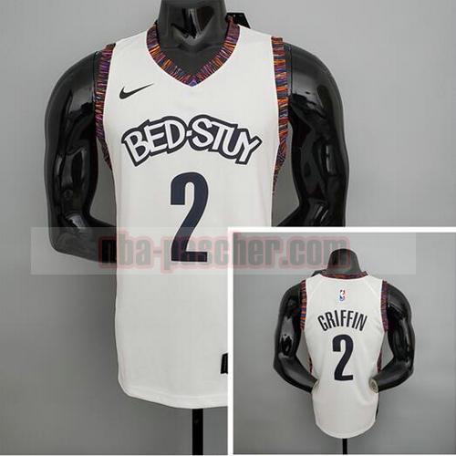 Maillot Brooklyn Nets Homme griffin 2 Version ville Blanc
