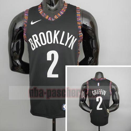 Maillot Brooklyn Nets Homme griffin 2 Version ville Noir