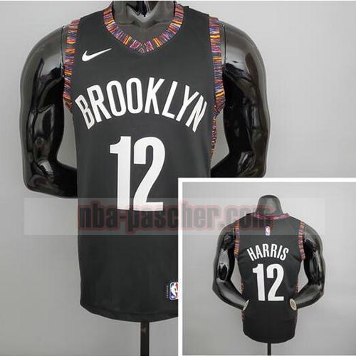 Maillot Brooklyn Nets Homme harris 12 Version ville Noir