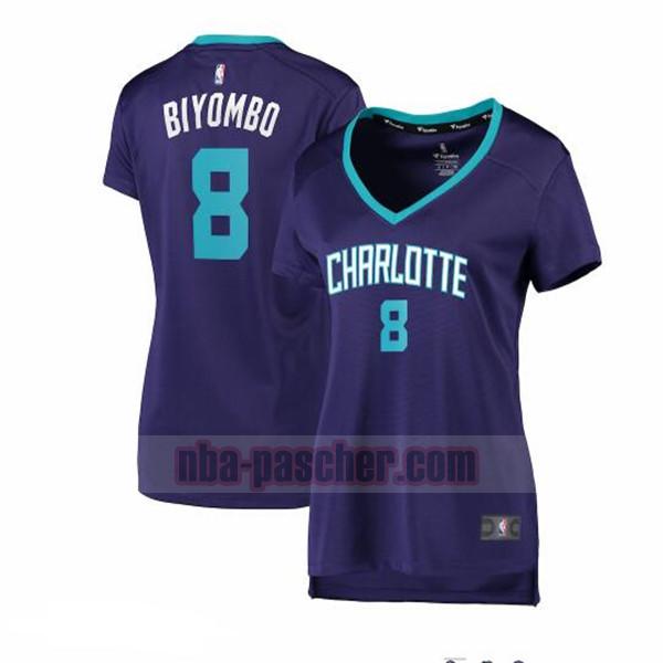 Maillot Charlotte Hornets Femme Bismack Biyombo 8 statement edition Pourpre