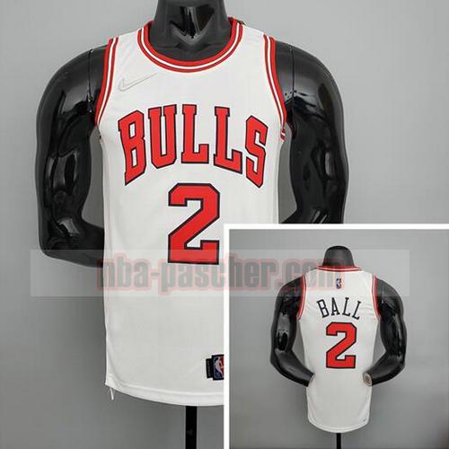 Maillot Chicago Bulls Homme BALL 2 75e anniversaire Blanc
