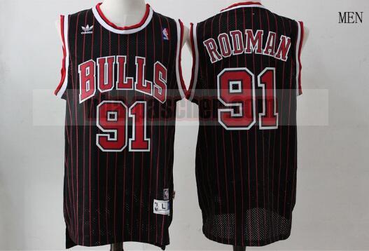 Maillot Chicago Bulls Homme Dennis Rodman 91 Basketball Rouge
