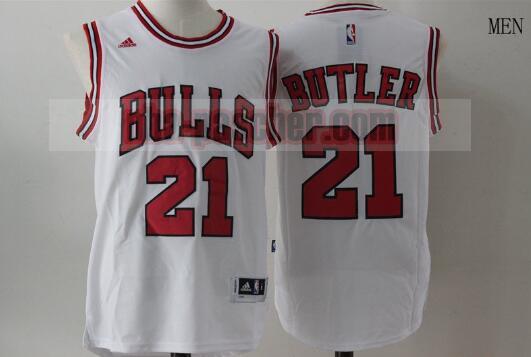 Maillot Chicago Bulls Homme Jimmy Butler 21 Basketball Blanc