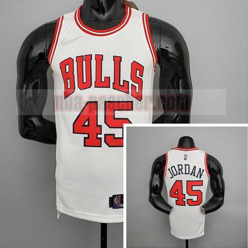 Maillot Chicago Bulls Homme Jordan 45 75e anniversaire Blanc